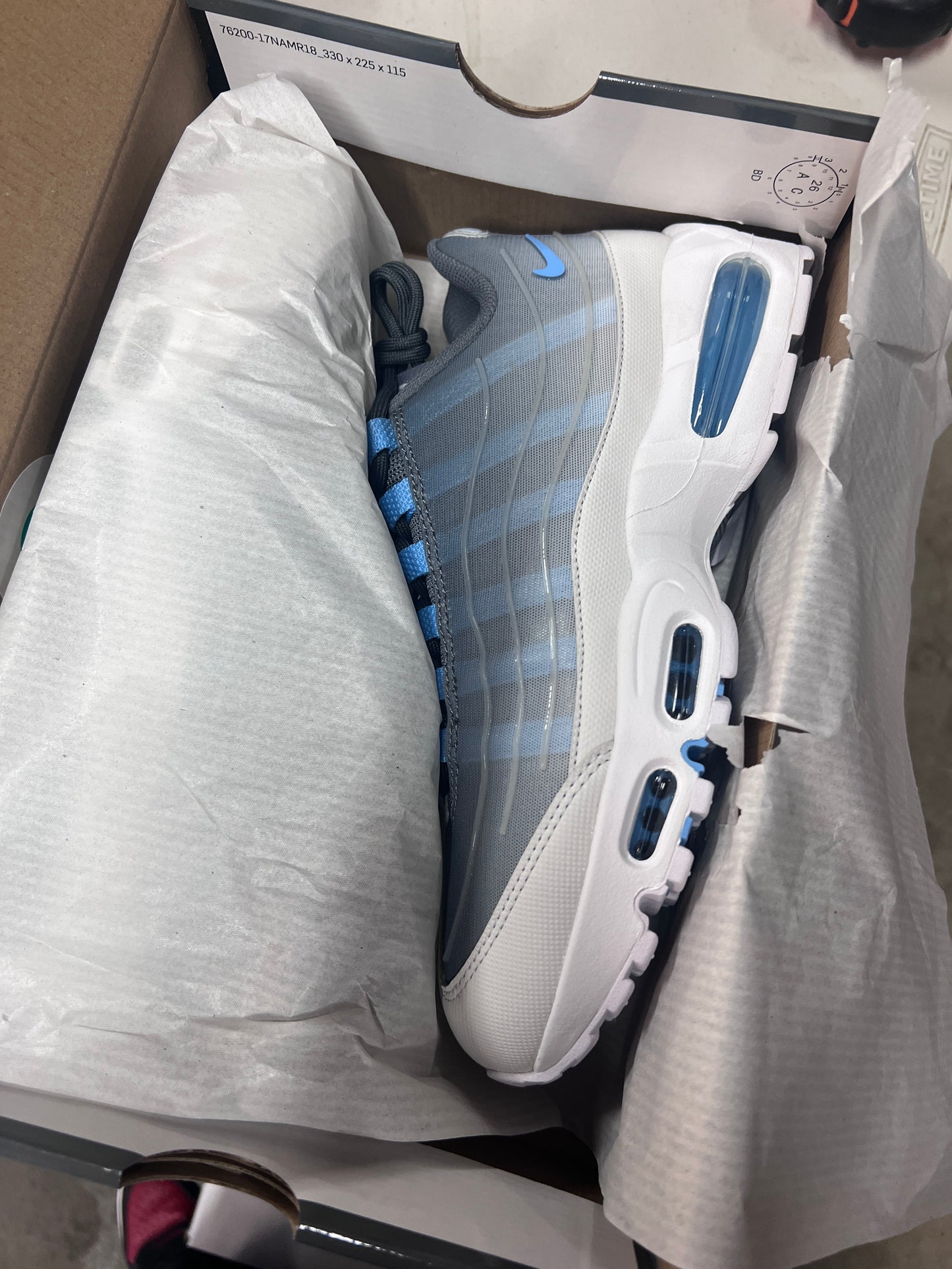 Nike Air max 95 Big Bubble Tech Smoke Grey football Blue