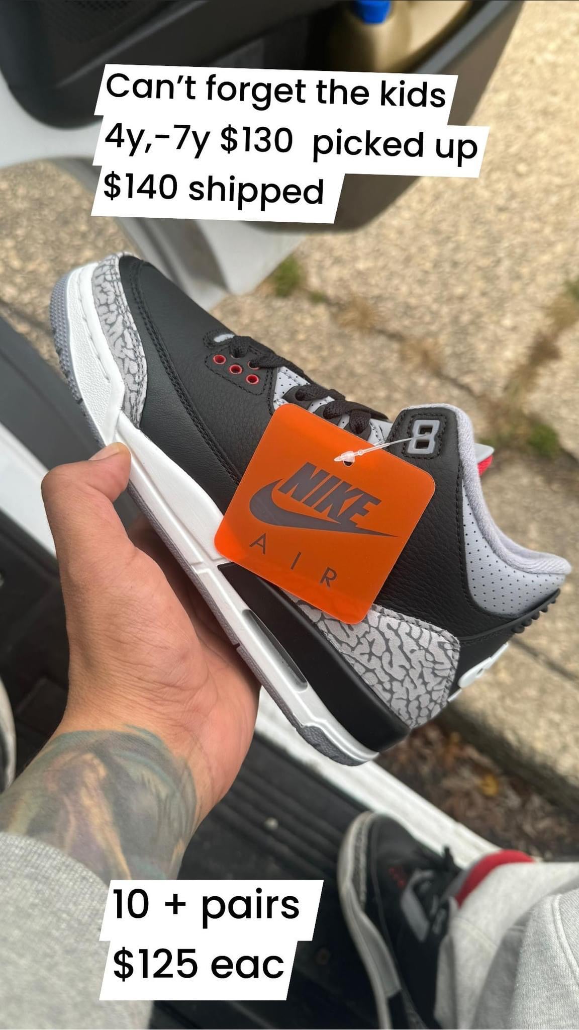 Black cement 3s (grade school)